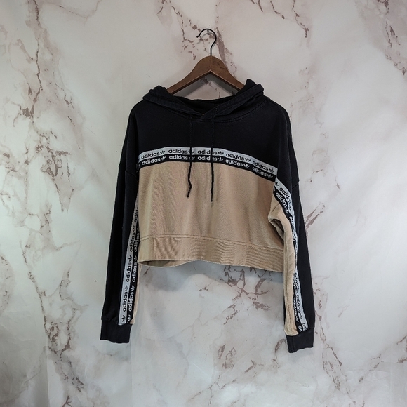 adidas Tops - Adidas Hoodie Women Medium Black Vocal Cropped Hoodie Ash Pearl Originals